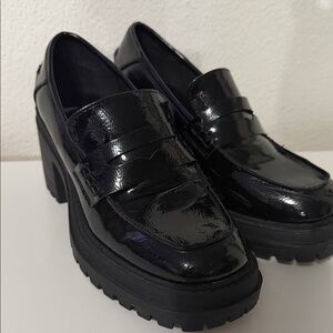 Seychelles Black Patent Platform Loafers